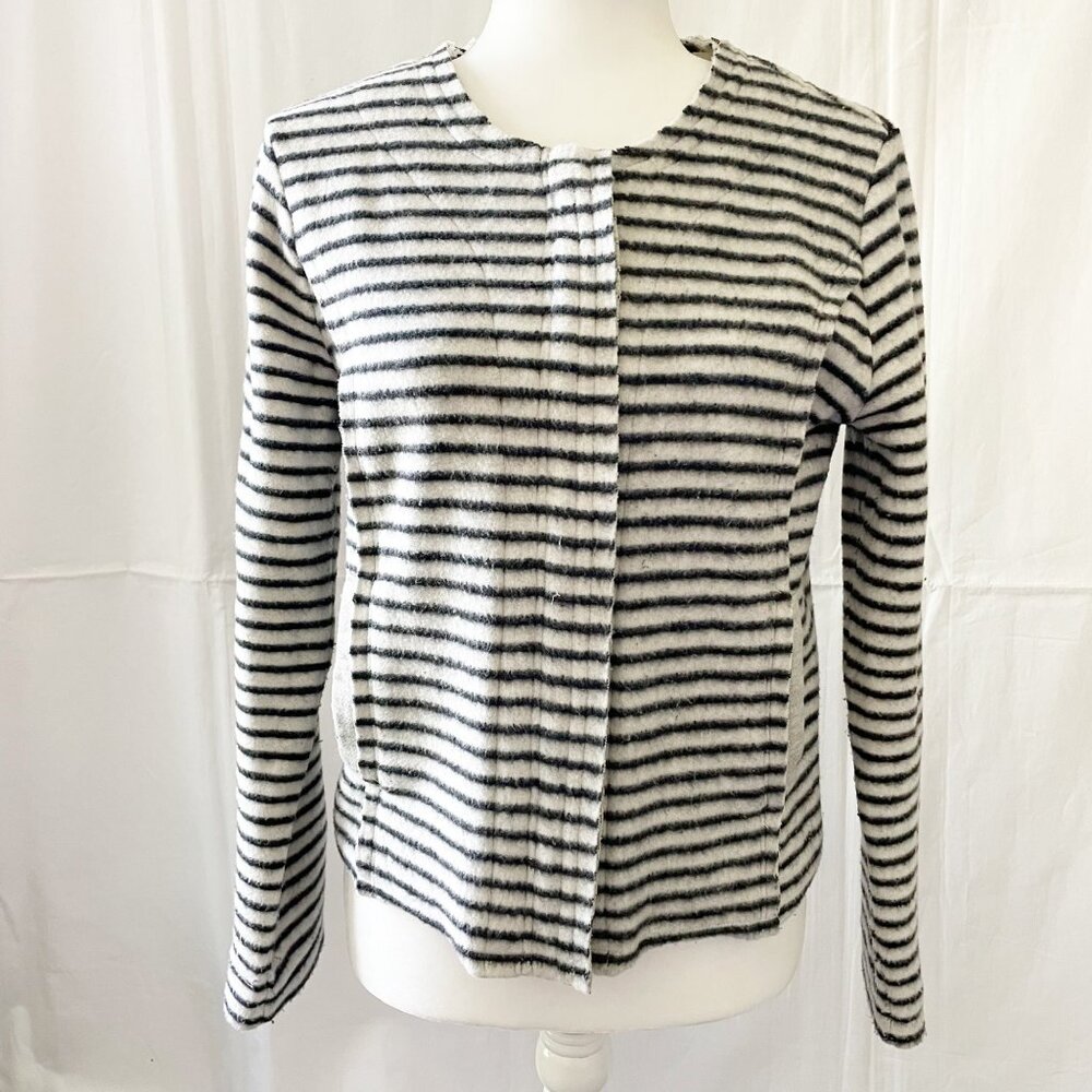 Striped Dolan Left Coast Collection Long-Sleeve Jacket Zip Closure Pockets Small